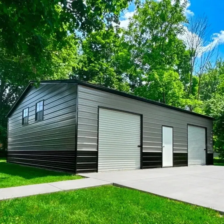 Stockade Mid-Size 2-Car Garage by Metal America